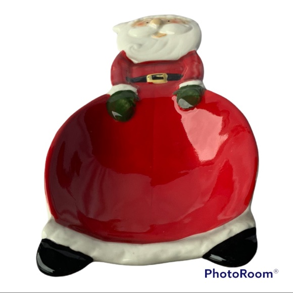 Ceramic Spoon Rest Hand Painted Christmas Santa Decor Red White Multi Color - Picture 5 of 9